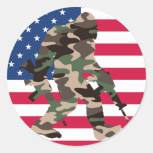 Bigfoot Sasquatch Camo  Classic Round Sticker