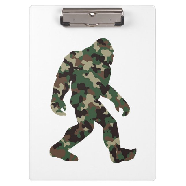Bigfoot Sasquatch Camo Clipboard (Front)