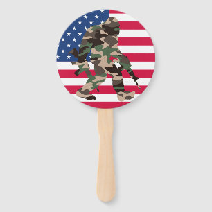 Bigfoot Sasquatch Camo Hand Fan