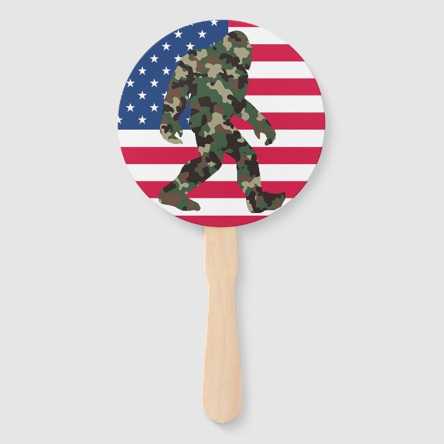 Bigfoot Sasquatch Camo      Hand Fan (Front)
