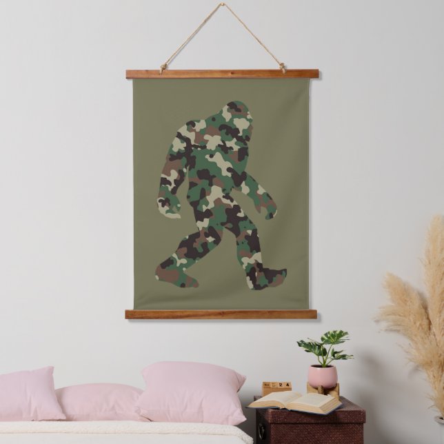 Bigfoot Sasquatch Camo      Hanging Tapestry (Bedroom)