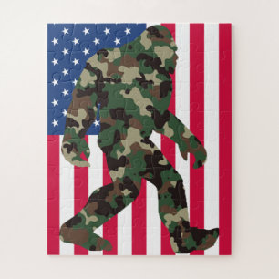 Bigfoot Sasquatch Camo Jigsaw Puzzle