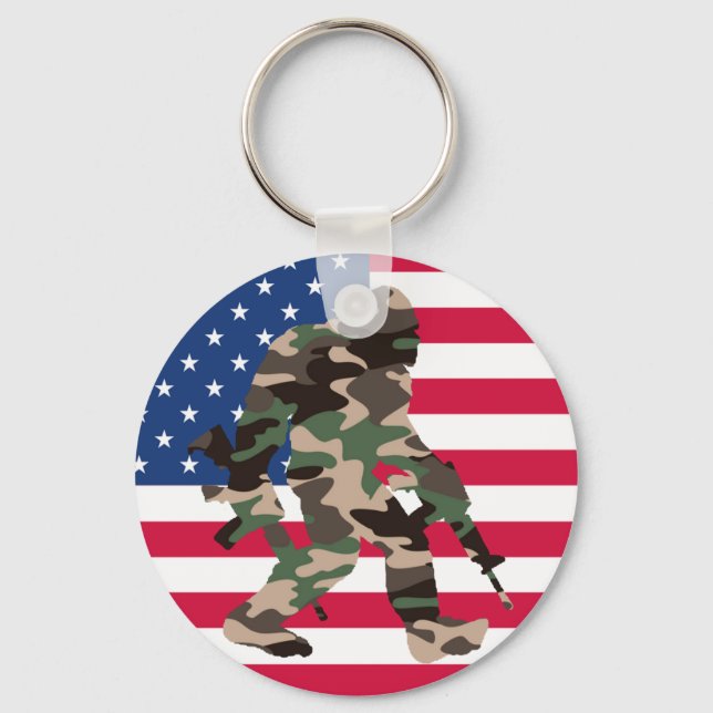 Bigfoot Sasquatch Camo  Key Ring (Front)
