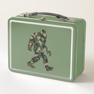 Bigfoot Sasquatch Camo Metal Lunch Box