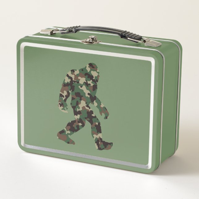 Bigfoot Sasquatch Camo Metal Lunch Box (Front)