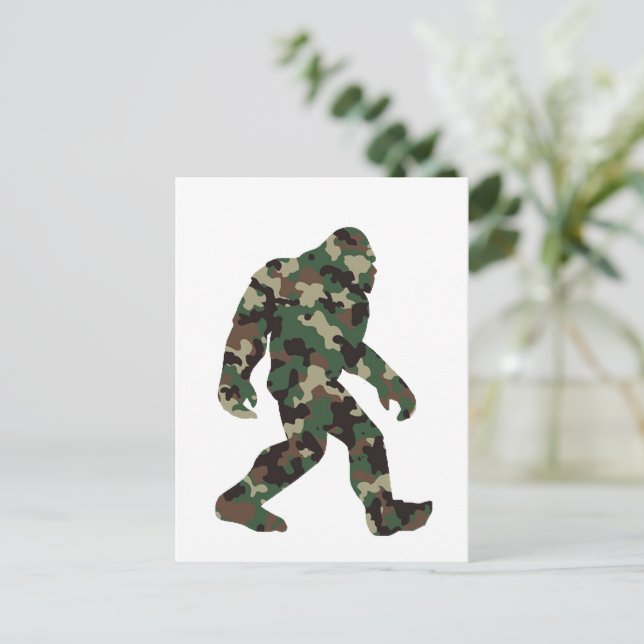 Bigfoot Sasquatch Camo    Postcard (Standing Front)