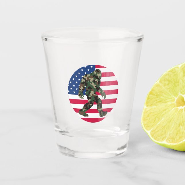 Bigfoot Sasquatch Camo      Shot Glass (Front)