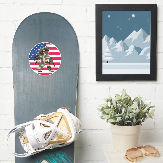 Bigfoot Sasquatch Camo  Sticker (Snowboard)