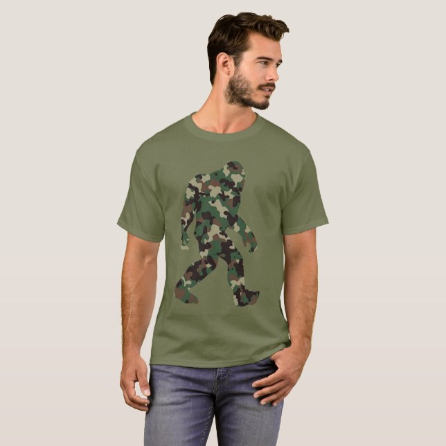 Bigfoot Sasquatch Camo T-Shirt (Front Full)
