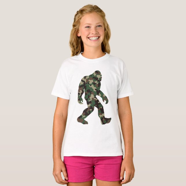 Bigfoot Sasquatch Camo      T-Shirt (Front Full)
