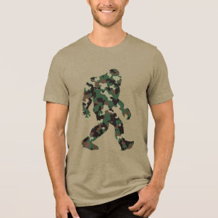 Bigfoot Sasquatch Camo Tri-Blend Shirt