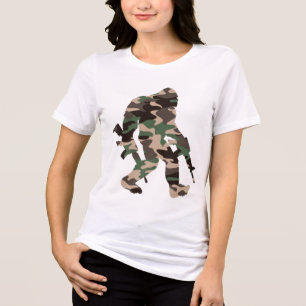 Bigfoot Sasquatch Camo Tri-Blend Shirt