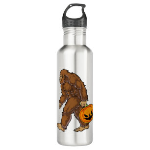 Bigfoot Sasquatch Carrying Scary Pumpkin T shirt 710 Ml Water Bottle