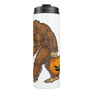 Bigfoot Sasquatch Carrying Scary Pumpkin T shirt Thermal Tumbler