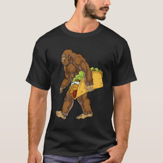 Bigfoot Sasquatch Carrying Taco T-Shirt