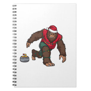 Bigfoot Sasquatch Curling Christmas 2026 Holiday   Notebook