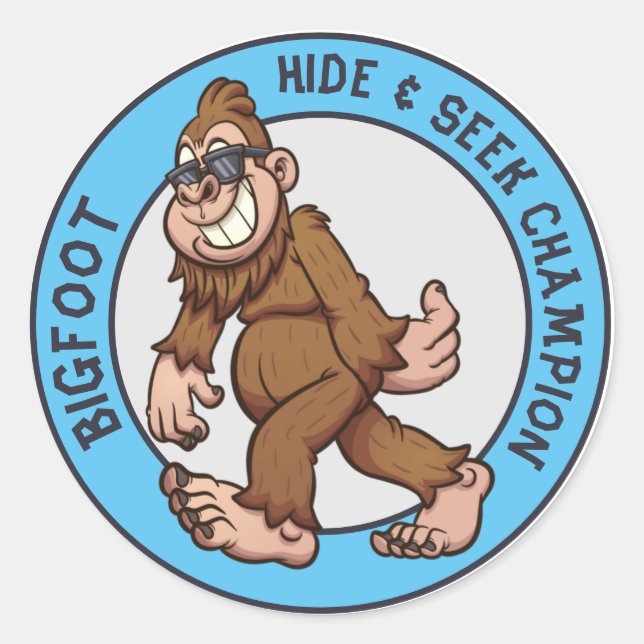 Bigfoot | Sasquatch (Editable) Classic Round Stick Sticker (Front)