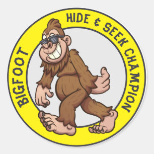 Bigfoot   Sasquatch (Editable) Classic Round Stick Sticker