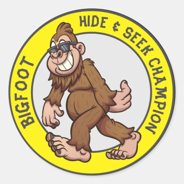 Bigfoot | Sasquatch (Editable) Classic Round Sticker (Front)