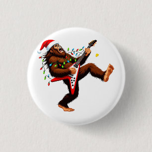 Bigfoot Sasquatch Electric Guitar Christmas 2026 3 Cm Round Badge