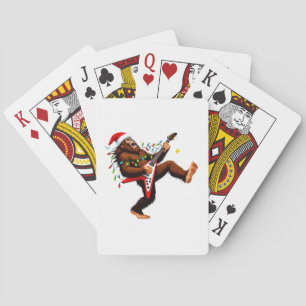 Bigfoot Sasquatch Electric Guitar Christmas 2026   Playing Cards