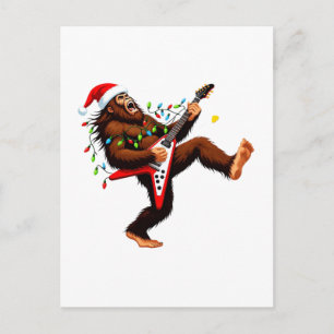 Bigfoot Sasquatch Electric Guitar Christmas 2026 Postcard