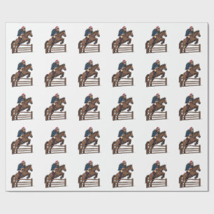 Bigfoot Sasquatch Equestrian Christmas Horse Ridin Wrapping Paper