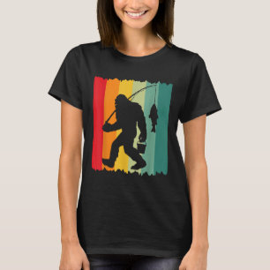 Bigfoot Sasquatch Fisherman Fishing Vintage Dad Fa T-Shirt