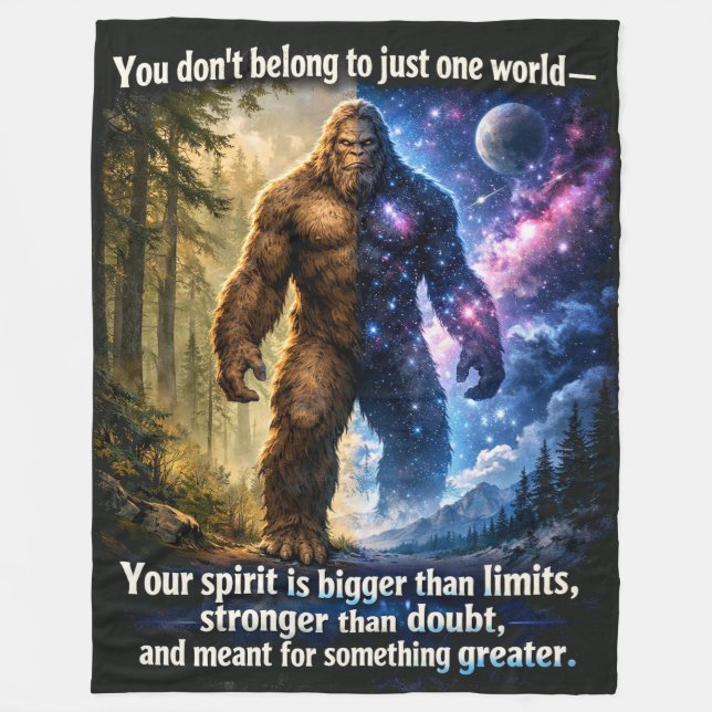 Bigfoot Sasquatch Fleece Blanket (Front)