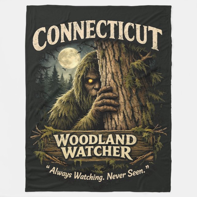 Bigfoot Sasquatch Fleece Blanket (Front)