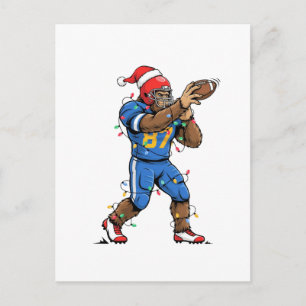 Bigfoot Sasquatch Football Christmas 2026 Holiday Postcard