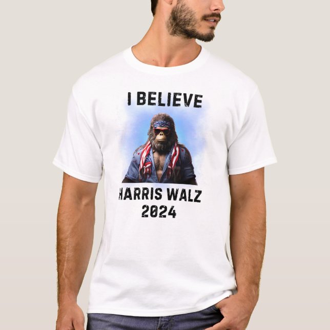 BIGFOOT SASQUATCH FOR HARRIS WALZ 2024 T-Shirt (Front)