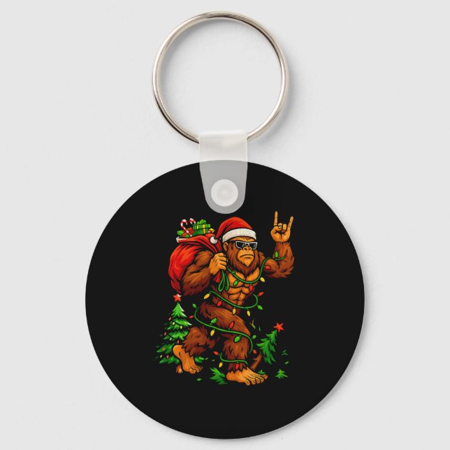 Bigfoot Sasquatch For Men Grandpa Boys Kids Christ Key Ring (Front)