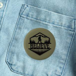 BigFoot Sasquatch Funny Squatchy Forest Vintage 6 Cm Round Badge
