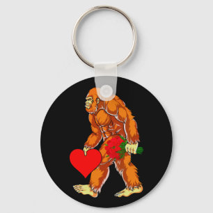 Bigfoot Sasquatch Funny Valentines Day Love Key Ring