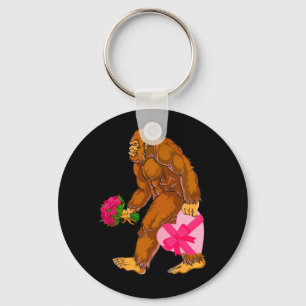 Bigfoot Sasquatch Funny Valentines Day Love Key Ring