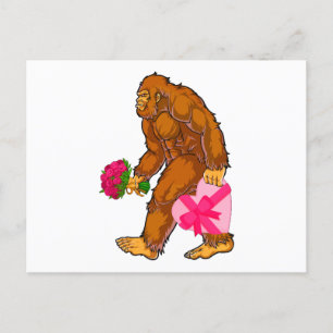 Bigfoot Sasquatch Funny Valentines Day Love Postcard