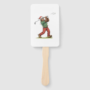 Bigfoot Sasquatch Golf Christmas 2026 Holiday Hand Fan