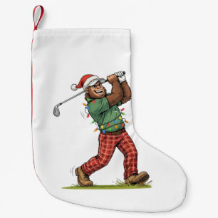 Bigfoot Sasquatch Golf Christmas 2026 Holiday   Small Christmas Stocking