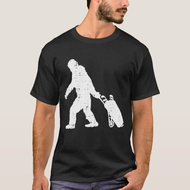 Bigfoot Sasquatch Golf Clubs Funny Golfing Golfer  T-Shirt (Front)