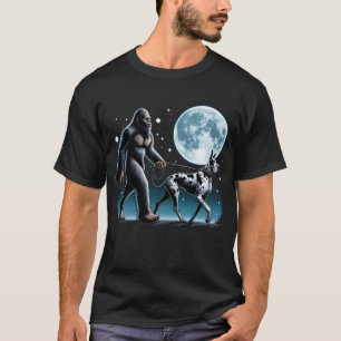 Bigfoot Sasquatch Great Dane Walking Dog Lover T-Shirt