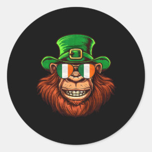 Bigfoot Sasquatch Happy St Patricks Day Classic Round Sticker