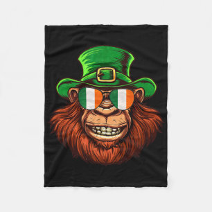Bigfoot Sasquatch Happy St Patricks Day Fleece Blanket