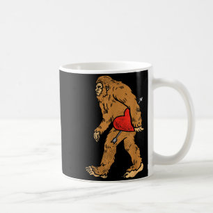 Bigfoot Sasquatch Heart With Arrow Funny Valentine Coffee Mug