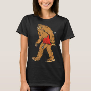 Bigfoot Sasquatch Heart With Arrow Funny Valentine T-Shirt