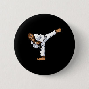 Bigfoot Sasquatch Karate Taekwondo Kickboxing Kara 6 Cm Round Badge