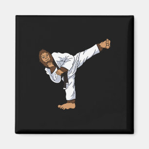 Bigfoot Sasquatch Karate Taekwondo Kickboxing Kara Magnet