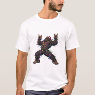 Bigfoot Sasquatch Merry Metal Christmas Rock  T-Shirt