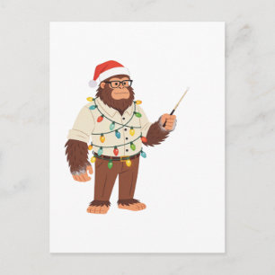 Bigfoot Sasquatch Nurse Christmas Nursing Holiday Postcard