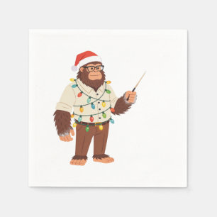 Bigfoot Sasquatch Nurse Christmas Nursing  Napkin